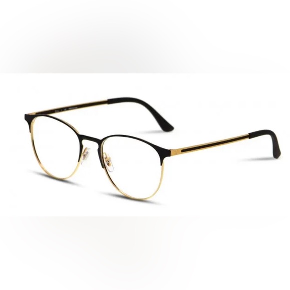 Ray-Ban RX6375 Eyeglasses. Black & Gold Frames with demo lenses - Picture 3 of 6